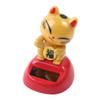 Solar Powered Dancing Lucky Cat, Good Luck Cat Waving Arm Cute Maneki Neko Beckoning Cat for Home Office Car Decoration(Gold) view 2