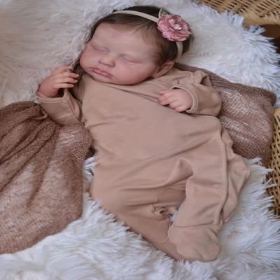 RXDOLL Realistic Reborn Baby Dolls Girl 20 inch Sleeping Newborn Baby Dolls That Look Real Soft Silicone Babies Reborn Doll with Cloth Body Sweet Dreams for Kids Gifts