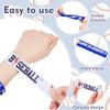 durony 48 Pieces Baseball Bracelets Wristbands Set Include 24-piece Silicone Rubber Bracelet 24-piece Slap Bracelets Sports Slap Toys for Baseball Party Favors Prizes Gifts view 3