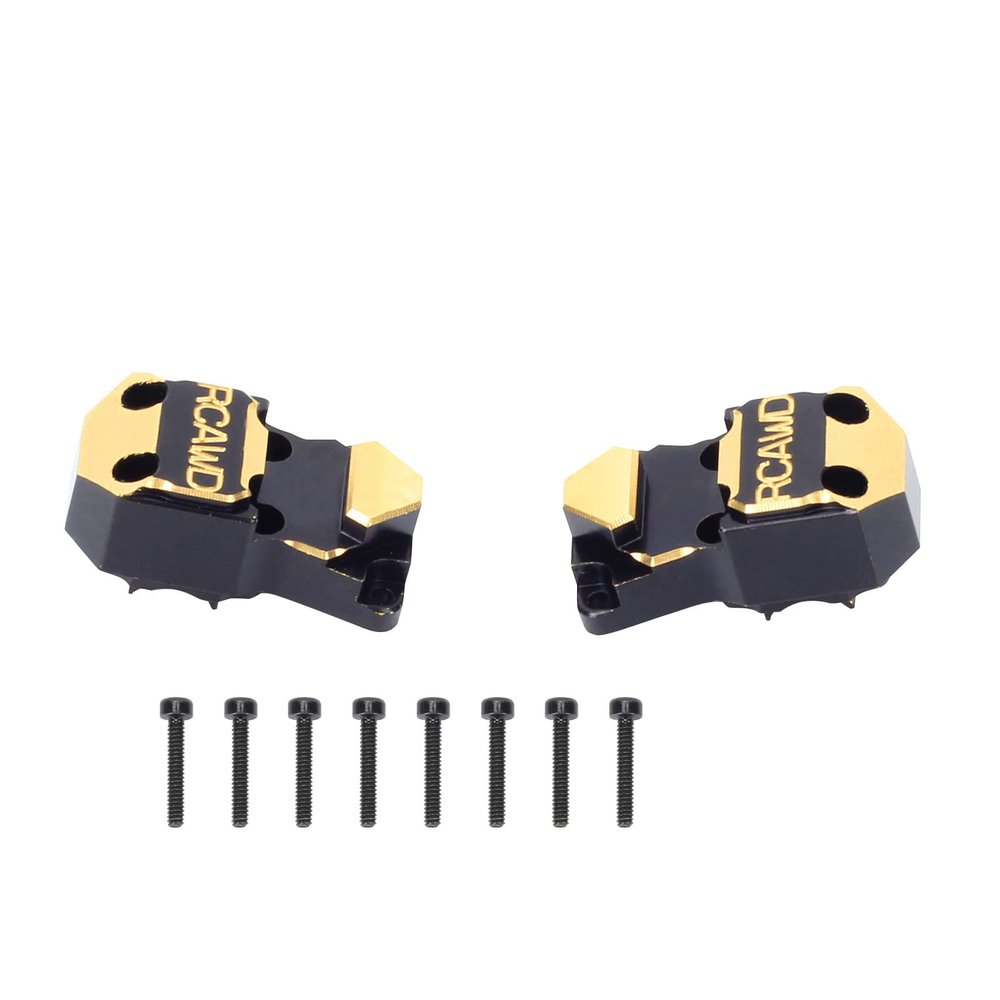 RCAWD 12g Brass Axle Housing Diff Cover Third Member Housing 2pcs for Axial SCX24 Wrangler Bronco Gladiator C10 Deadbolt Upgrade Parts (Black)