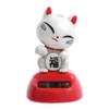 Solar Powered Dancing Lucky Cat, Good Luck Cat Waving Arm Cute Maneki Neko Beckoning Cat for Home Office Car Decoration(White) view 1