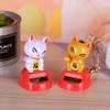 Solar Powered Dancing Lucky Cat, Good Luck Cat Waving Arm Cute Maneki Neko Beckoning Cat for Home Office Car Decoration(White) view 4