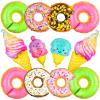 12 PCS Large Donut Ice Cream Foil Balloons, Multicolor Sweet Candy Mylar Balloons, Huge Donut Ice Cream Themed Party Decorations for Spring Baby Shower Birthday Party Decor view 1