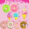 12 PCS Large Donut Ice Cream Foil Balloons, Multicolor Sweet Candy Mylar Balloons, Huge Donut Ice Cream Themed Party Decorations for Spring Baby Shower Birthday Party Decor view 3