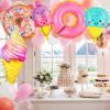 12 PCS Large Donut Ice Cream Foil Balloons, Multicolor Sweet Candy Mylar Balloons, Huge Donut Ice Cream Themed Party Decorations for Spring Baby Shower Birthday Party Decor view 4