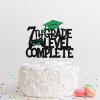 7th Bachelor Level Complete Cake Topper - Happy Graduation Congrats Class Of 2025 Black Glitter Cake Topper - Congrats Grad 2025 Graduation Party Decorations Supplies view 2