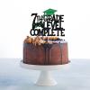 7th Bachelor Level Complete Cake Topper - Happy Graduation Congrats Class Of 2025 Black Glitter Cake Topper - Congrats Grad 2025 Graduation Party Decorations Supplies view 3