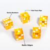 GSE Games & Sports Expert AAA Grade 19 mm Casino Craps Dice Set of 25 with Razor Sharp Edges & Matching Serialized Numbers for RPG, Dice Stacking, Yahtzee Dice Games - Yellow view 3