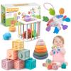 Plunack 4-in-1 Baby Toys Montessori Soft Stacking Blocks for Babies, Infants Teething Toys, Sensory Balls and Educational Learning Set for Toddlers (Boys & Girls) view 1