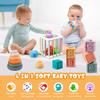 Plunack 4-in-1 Baby Toys Montessori Soft Stacking Blocks for Babies, Infants Teething Toys, Sensory Balls and Educational Learning Set for Toddlers (Boys & Girls) view 2