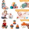 Plunack 4-in-1 Baby Toys Montessori Soft Stacking Blocks for Babies, Infants Teething Toys, Sensory Balls and Educational Learning Set for Toddlers (Boys & Girls) view 4