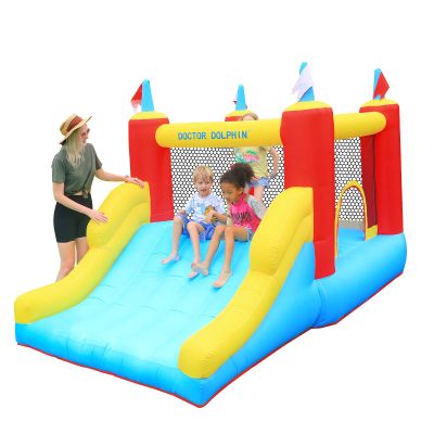 Doctor Dolphin Bounce House Inflatable Slide Bounce Castle with Blower Bouncy Play House for Kids 2-12, Indoor or Outdoor for Wet & Dry