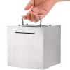 Jucoan Piggy Bank for Adult, 6 Inch Cube Stainless Steel Money Saver Bank for Cash Saving to Help Budget and Save for Vacation Wedding, Reusable Metal Money Saving Box, Openable view 3