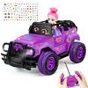 Ynanimery Remote Control Car, Purple Rc Truck with DIY Stickers and Doll for Girls Toddlers, 1:20 Scale RC Truck All Terrain Trucks, Rc Car Toys Gift for Kids Age 3 4 5 6-12 Birthday view 1