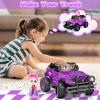 Ynanimery Remote Control Car, Purple Rc Truck with DIY Stickers and Doll for Girls Toddlers, 1:20 Scale RC Truck All Terrain Trucks, Rc Car Toys Gift for Kids Age 3 4 5 6-12 Birthday view 2