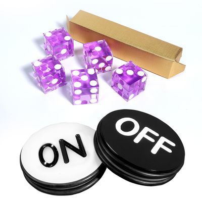 GSE Games & Sports Expert Instant Casino Craps Game Set, Including 5-Pack 19mm Casino Dice, 3" Craps ON/Off Poker Button for Craps Games, Family Game Night