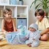 BABESIDE 8 Pcs Reborn Baby Doll Clothes with Bassinet for 17-22 Inch Babydolls, Reborn Baby Doll Accessories fit Newborn Dolls, Babydolls Clothes for Realistic Dolls,Toy Gift for Boys Girls view 3