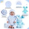 BABESIDE 8 Pcs Reborn Baby Doll Clothes with Bassinet for 17-22 Inch Babydolls, Reborn Baby Doll Accessories fit Newborn Dolls, Babydolls Clothes for Realistic Dolls,Toy Gift for Boys Girls view 4