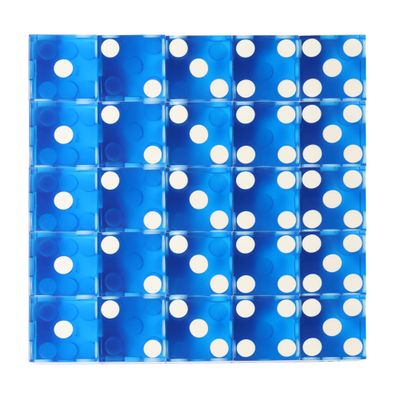 GSE Games & Sports Expert AAA Grade 19mm Casino Craps Dice Set of 25 with Razor Sharp Edges & Matching Serialized Numbers for RPG, Dice Stacking, Yahtzee Dice Games - Blue
