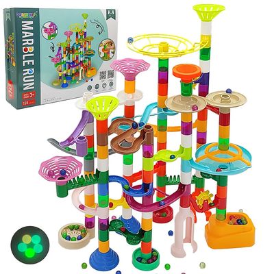 DSHMIXIA Marble Run for Kids Ages 3-4 5-8 150pcs Sturdy Building Toys Kids Games Marbles Run Track Amazing Fun Boys Girls Gifts (Standard)