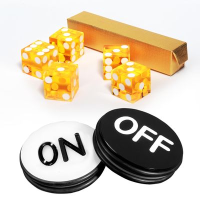 GSE Games & Sports Expert Instant Casino Craps Game Set, Including 5-Pack 19mm Casino Dice, 3" Craps ON/Off Poker Button for Craps Games, Family Game Night