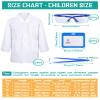 6 Sets 18 Pcs White Kids Lab Coats Bulk Children Girl Doctor Scientist Costume Lab Coat with Goggles Card Holder (X-small) view 2