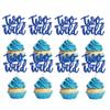 24Pcs Two Wild Cupcake Toppers Deep Blue Glitter Baby Girl Boy Second Birthday Cupcake Pick decorations for Celebrating Kids 2nd Birthday Anniversary Boho Theme Party Supplies view 1