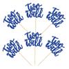 24Pcs Two Wild Cupcake Toppers Deep Blue Glitter Baby Girl Boy Second Birthday Cupcake Pick decorations for Celebrating Kids 2nd Birthday Anniversary Boho Theme Party Supplies view 3