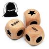 Bilywey 3pcs Left Right Center Game Dice 1 inch Beech Wood Dices with Drawstring Bag (3 pcs) view 1