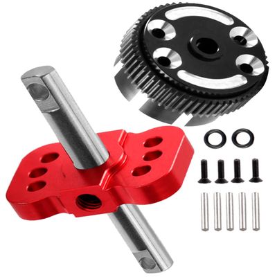 hopsupRC Upgrades Part for 1/10 Slash/Rustler/Stampede/Bandit 2WD,Aluminum Sealed Differential Case,Aluminum Differential Locker Spool Diff Locker Mounts Set,Red