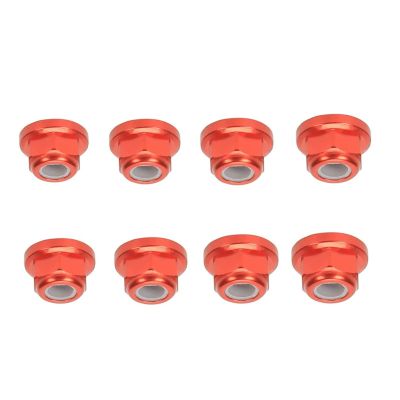 8pc M4 Flanged Nylon Locking for Arrma 3S Mega Bigrock Typhon Grantie Senton Vorteks Wheel Nuts Upgrade Parts Red