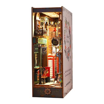 3D Wooden Puzzle Bookshelf Insert Decor,DIY Dollhouse Miniature Book Nook Assemble Kit,Bookends Model Build-Creativity Kit for Adults Women Birthday Gift