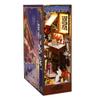 3D Wooden Puzzle Bookshelf Insert Decor with Sensor Light Music Box,DIY Dollhouse Miniature Book Nook Assemble Kit,Bookends Model Build-Creativity Kit for Adults Women Birthday Gift (Liquor Alley) view 1