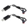 ECSiNG 2Pcs USB Charger Cables Replacement Compatible with SYMA X5HW X5HC X5UW X5UC X21 X21W RC Quadcopter USB Charging Wire Black view 1