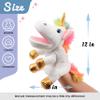 Hopearl Plush Unicorn Hand Puppet with Open Movable Mouth for Imaginative Play, Role Play, Interactive Toy for Storytelling Teaching Puppet Theater, Birthday Gifts for Kids Girls, White, 12'' view 2