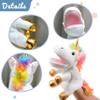 Hopearl Plush Unicorn Hand Puppet with Open Movable Mouth for Imaginative Play, Role Play, Interactive Toy for Storytelling Teaching Puppet Theater, Birthday Gifts for Kids Girls, White, 12'' view 3