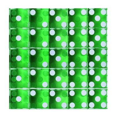 GSE Games & Sports Expert AAA Grade 19mm Casino Craps Dice Set of 25 with Razor Sharp Edges & Matching Serialized Numbers for RPG, Dice Stacking, Yahtzee Dice Games-Green