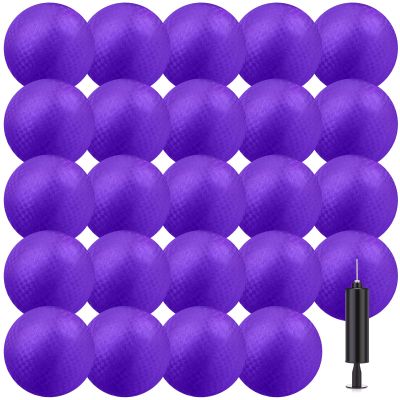 Yunsailing 24 Pack Dodgeballs Bulk 6 Inch Operation Christmas Playground Balls Rubber Bouncy Inflatable Kickball with Pump for Kids Adult Outdoor Handball Game Christian Donation Gift (Dark Purple)