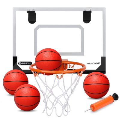 Larger 17" x 12" Indoor Basketball Hoop With 9" Large Dunk Rim for Kids Adults, Over The Door Hoop 4 Balls, Wall Mount Hoops for Yard Outdoor Shatterproof Backboard- Stocking Stuffer Gift for Boy Teen