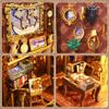 3D Wooden Puzzle Bookshelf Insert Decor with Sensor Light Music Box,DIY Dollhouse Miniature Book Nook Assemble Kit,Bookends Model Build-Creativity Kit for Adults Women Birthday Gift (Library of Books) view 4