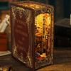 3D Wooden Puzzle Bookshelf Insert Decor,DIY Dollhouse Miniature Book Nook Assemble Kit,Bookends Model Build-Creativity Kit for Adults Women Birthday Gift view 2
