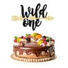 1Pc Wild One Cake Topper Glitter First Birthday Cake Topper Decorations for Kids Boys Girls 1st Birthday Boho Theme Party Cake Decorations Supplies view 1