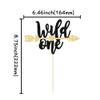 1Pc Wild One Cake Topper Glitter First Birthday Cake Topper Decorations for Kids Boys Girls 1st Birthday Boho Theme Party Cake Decorations Supplies view 2