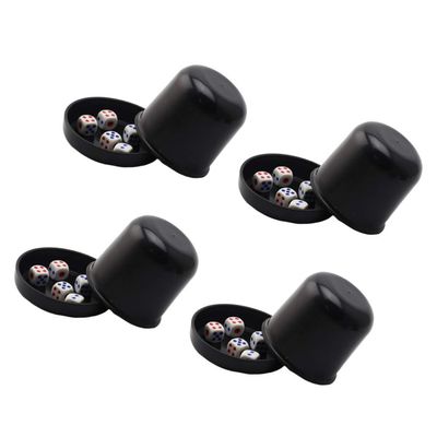 Family Fun Dice Cup Set Black Bar Thickened Material Anti-Cheating 5 Dice Pieces