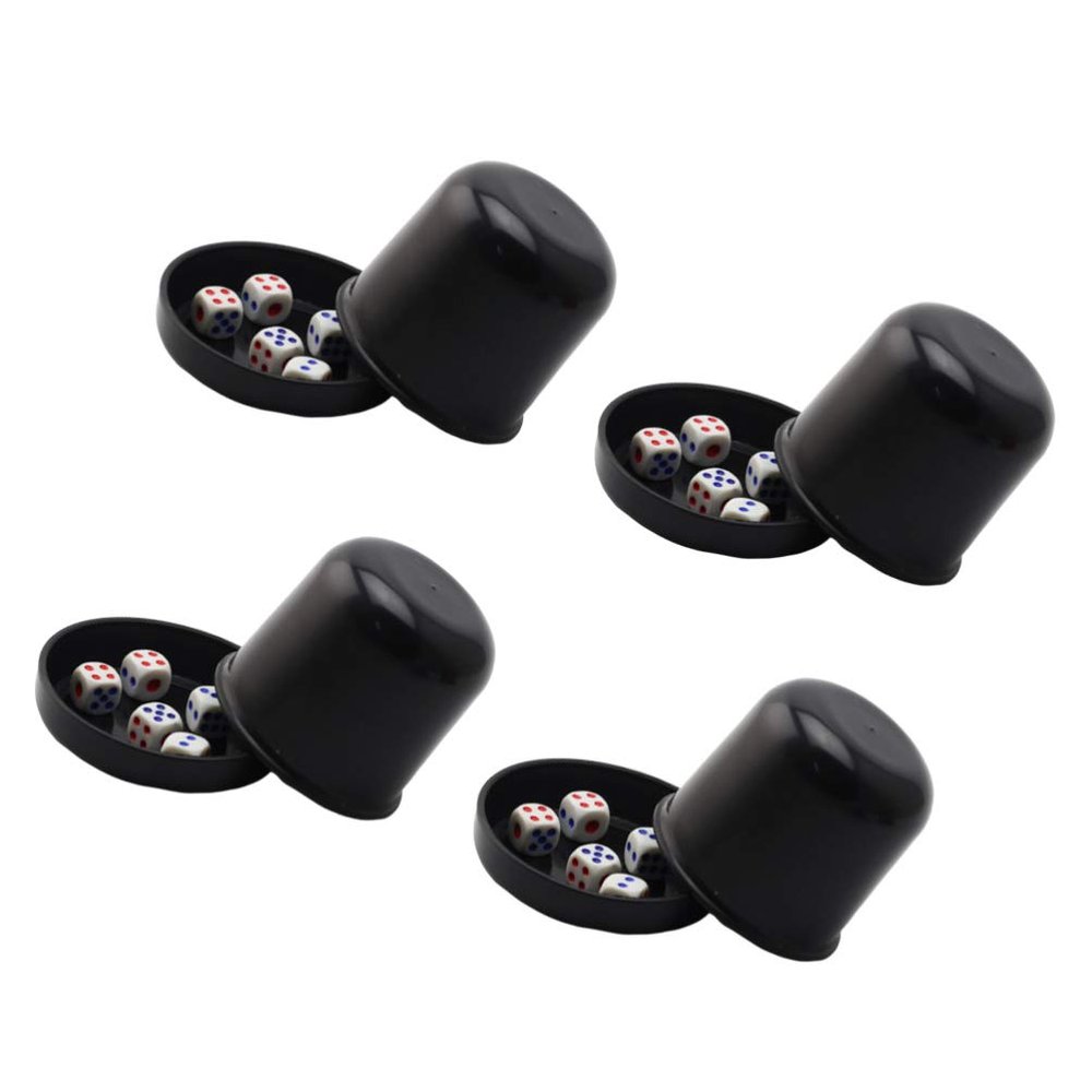 Family Fun Dice Cup Set Black Bar Thickened Material Anti-Cheating 5 Dice Pieces