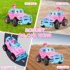 Ynanimery Remote Control Car- RC Truck with DIY Stickers and Doll for Kids Girls Birthday, 1:20 Scale RC Truck Full Functions Creative Racing Car for Toddlers Kids Indoor Outdoor Games, Pink view 4