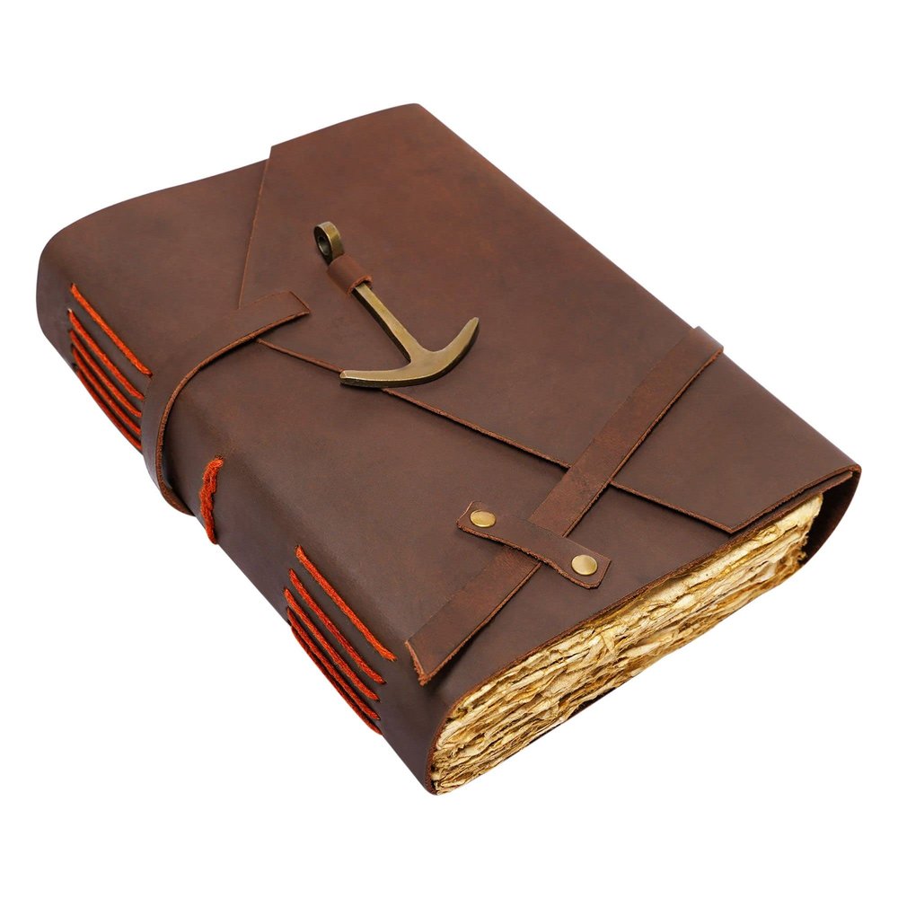Lord of Battles Medieval Leather Journal, Handmade Antique Paper Notebook, 7 x 5 Inch Vintage Writing Journal for Sketching, Travel & Diary Use (Seafarer Log Journal)