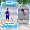 2 Pack Sand Sifter with Seashell Bags - 21.6"~33" Adjustable Shark Tooth Sifter for The Beach Seashell Collecting, Mesh Shovel Scooper with Retractable Handle, Beach Toys for Adults Family Kids view 2