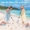 2 Pack Sand Sifter with Seashell Bags - 21.6"~33" Adjustable Shark Tooth Sifter for The Beach Seashell Collecting, Mesh Shovel Scooper with Retractable Handle, Beach Toys for Adults Family Kids view 3