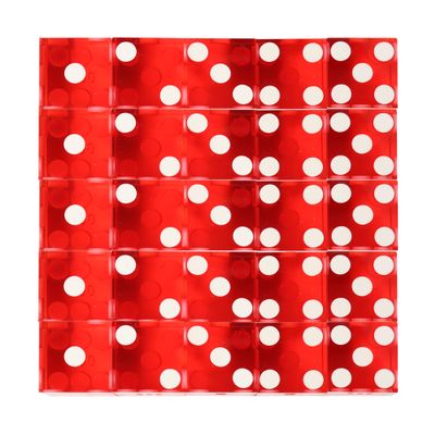 GSE Games & Sports Expert AAA Grade 19 mm Casino Craps Dice Set of 25 with Razor Sharp Edges & Matching Serialized Numbers for RPG, Dice Stacking, Yahtzee Dice Games - Red
